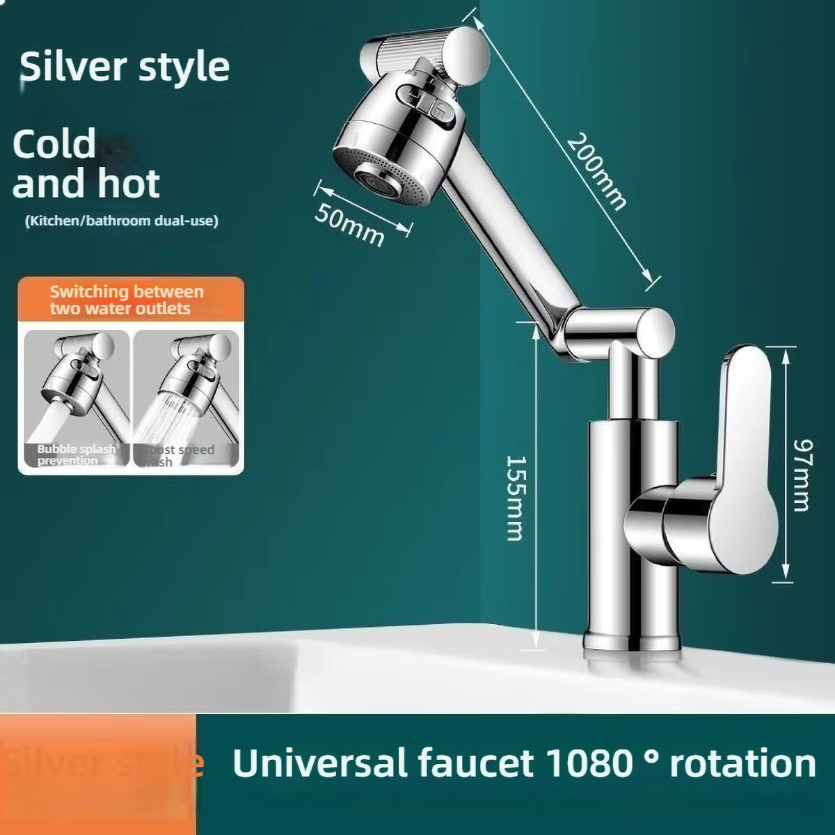 360 Degree Rotating Faucet Robotic Arm – Multi-Mode Kitchen & Bathroom – Faucets from Comfy Lifestyle