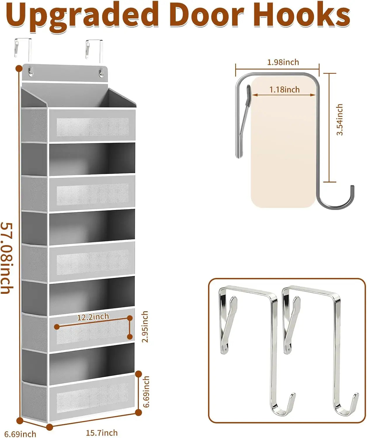 5-Tier Over Door Storage Organizer – 15 Pockets, Holds Up to 44 lbs – Household Storage Caddies from Comfy Lifestyle
