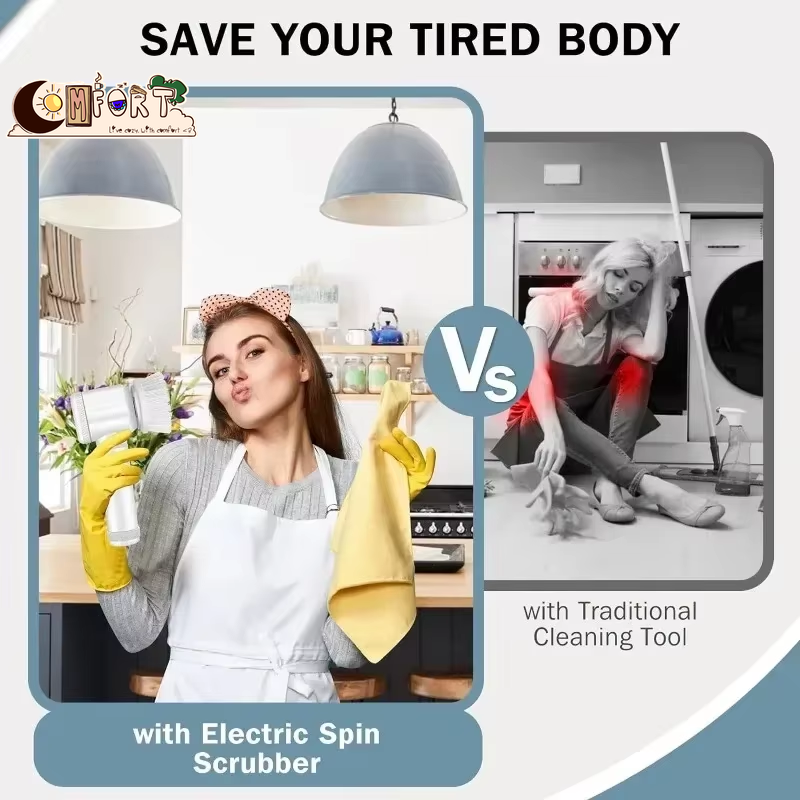 Electric Scrubbing Brush – Rechargeable Power Cleaner with 5 Brushes – from Comfy Lifestyle
