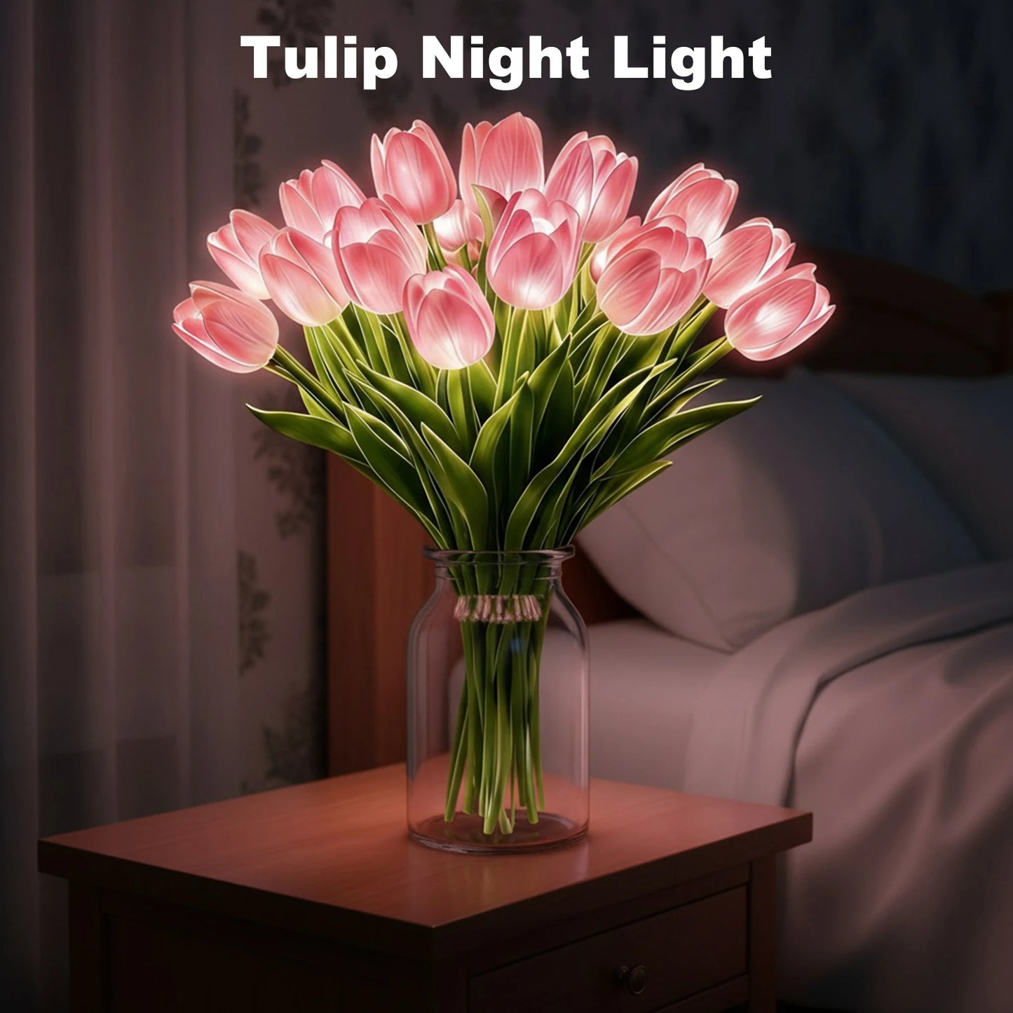 15-Piece Tulip LED Night Light Bouquet – Warm Ambient Flower Lamp for Bedroom & Bedside Decor – Lighting from Comfy Lifestyle