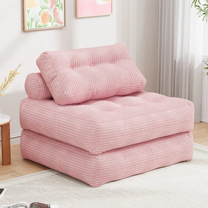 【Sweet Sofa Bed!!!】Folding Sofa Bed with Headrest & Pillow – Convertible Sleeper Chair for Small Spaces (Pink, Gray, Beige) – Sofa Beds from Comfy Lifestyle