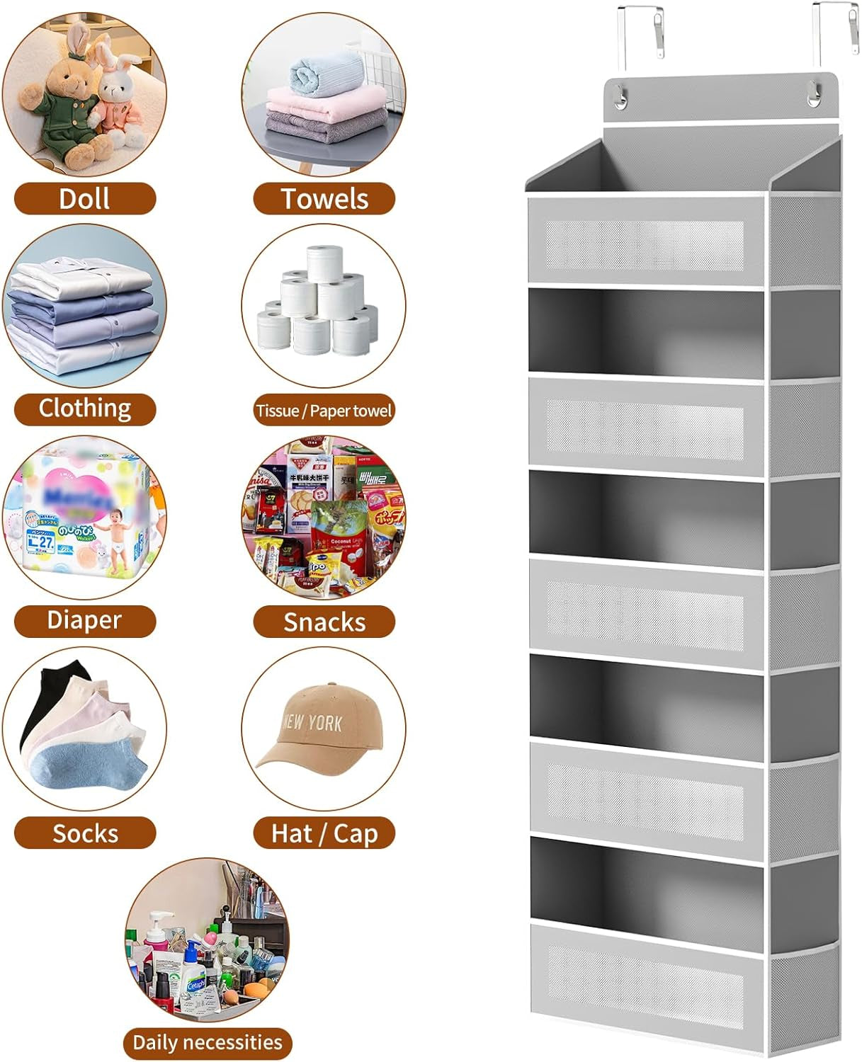 5-Tier Over Door Storage Organizer – 15 Pockets, Holds Up to 44 lbs – Household Storage Caddies from Comfy Lifestyle