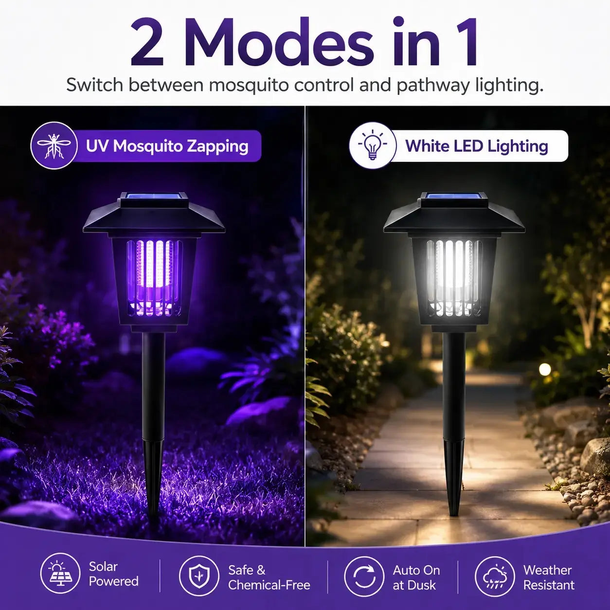 Solar Mosquito Zapper – Outdoor Insect Killer & Solar Pathway Garden Lamp – Electric Traps from Comfy Lifestyle
