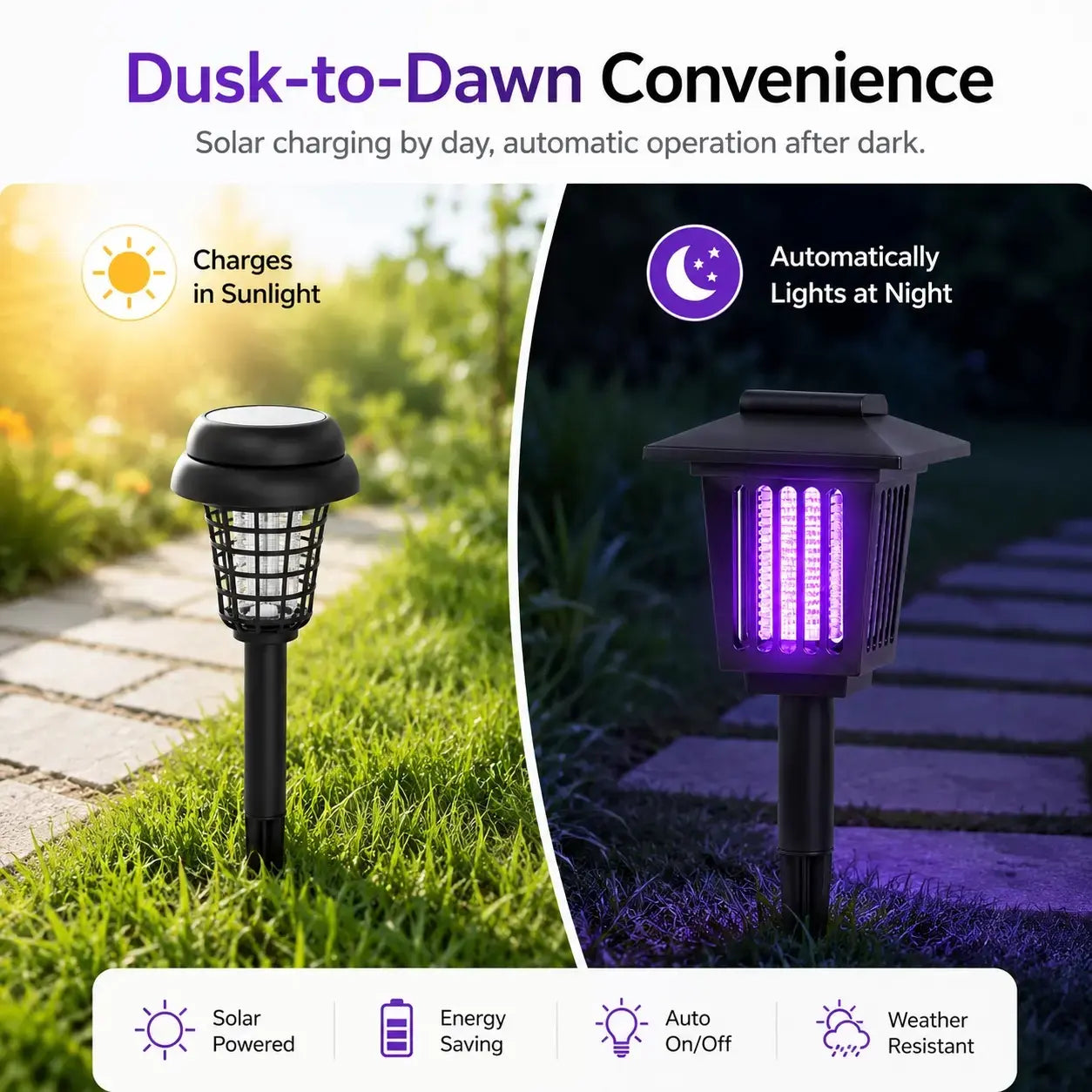 Solar Mosquito Zapper – Outdoor Insect Killer & Solar Pathway Garden Lamp – Electric Traps from Comfy Lifestyle
