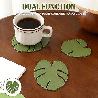 Monstera Tropical Coaster Set of 4 – Magnetic, 3D Leaf Design, Non-Slip – Coasters from Comfy Lifestyle