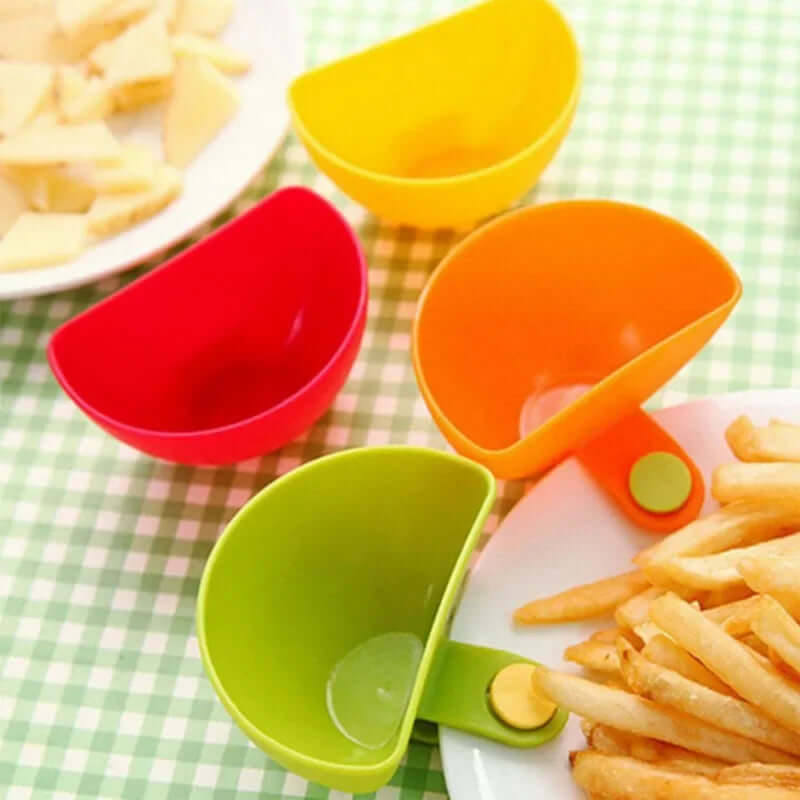 4 Piece Condiment Sauce Dish Set – Clip-On Dip Bowls for Plates, BPA-Free – Kitchen & Dining from Comfy Lifestyle