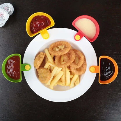 4 Piece Condiment Sauce Dish Set – Clip-On Dip Bowls for Plates, BPA-Free – Kitchen & Dining from Comfy Lifestyle