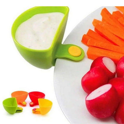 4 Piece Condiment Sauce Dish Set – Clip-On Dip Bowls for Plates, BPA-Free – Kitchen & Dining from Comfy Lifestyle