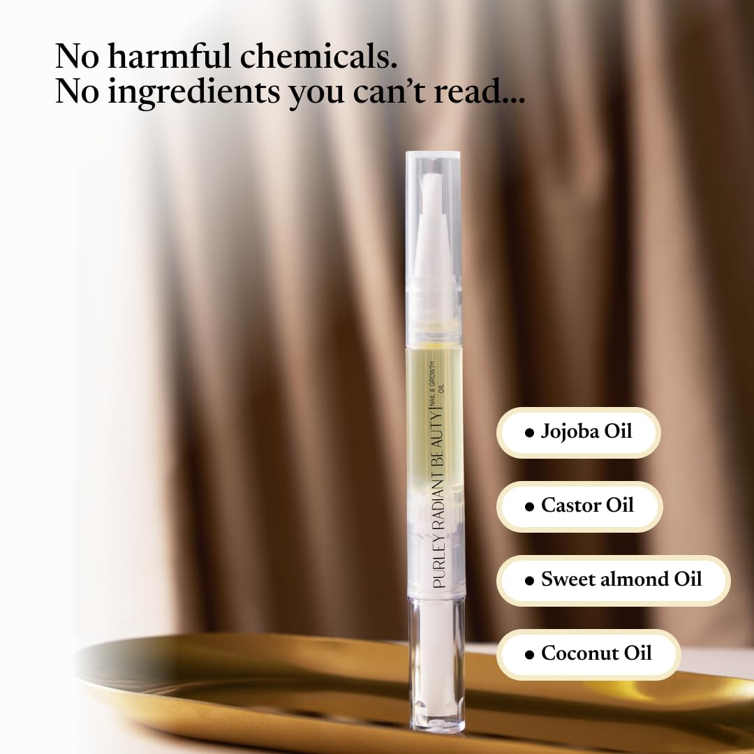 Nail Growth Oil – Natural Cuticle Serum for Stronger Nails & Healthy Growth | Jojoba, Castor, Coconut & Argan Oils | Prevents Breakage, Peeling & Brittleness (3Ml)