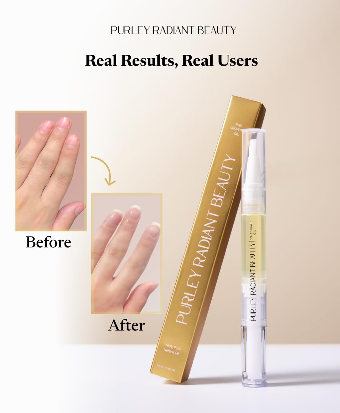 Nail Growth Oil – Natural Cuticle Serum for Stronger Nails & Healthy Growth | Jojoba, Castor, Coconut & Argan Oils | Prevents Breakage, Peeling & Brittleness (3Ml)