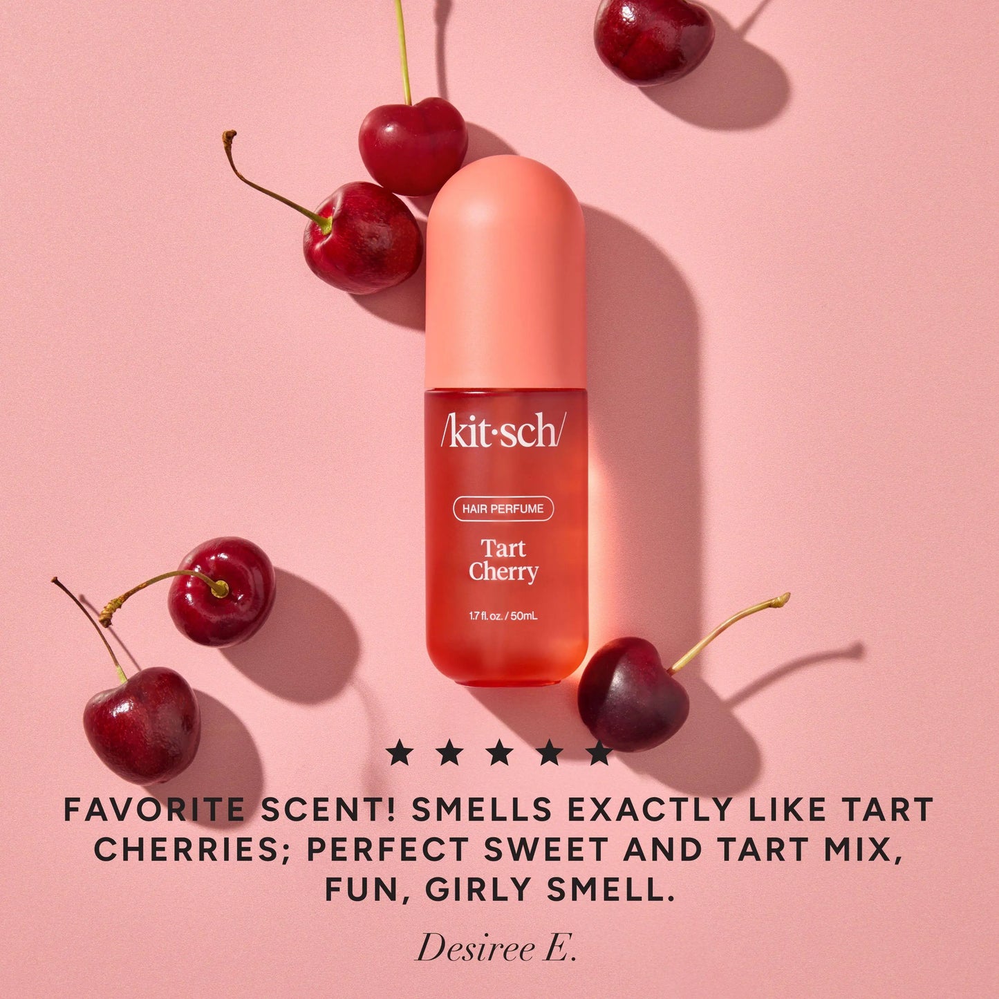 Kitsch Tart Cherry Hair Perfume – Odor-Eliminating, Vegan & Travel-Friendly – Hair Perfumes from Comfy Lifestyle