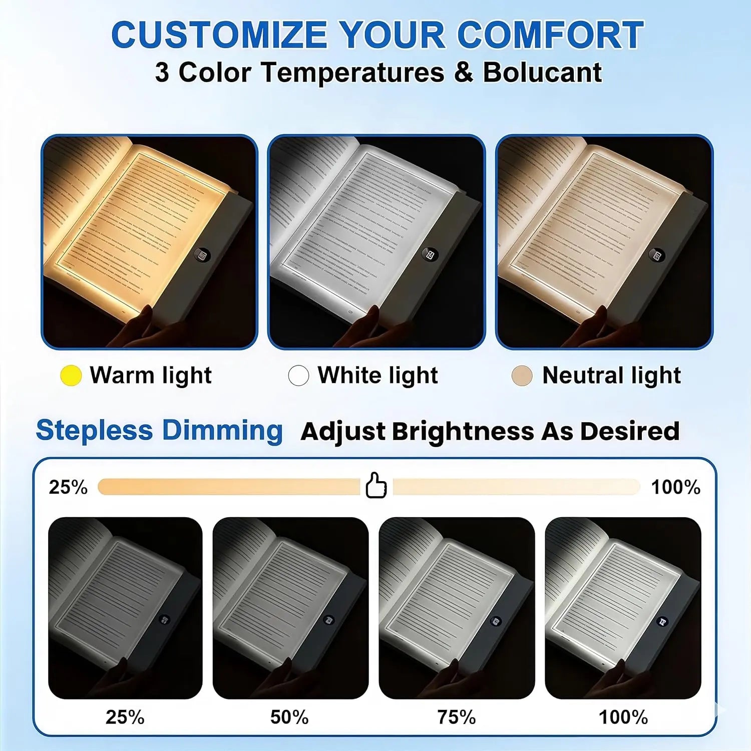 Smart LED Reading Light – Rechargeable, Dimmable Book Lamp with Auto-Off Timer – Reading Lamps from Comfy Lifestyle
