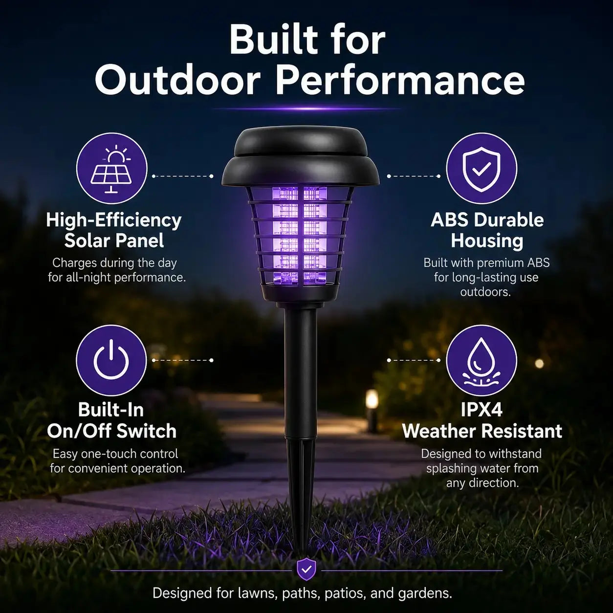 Solar Mosquito Zapper – Outdoor Insect Killer & Solar Pathway Garden Lamp – Electric Traps from Comfy Lifestyle