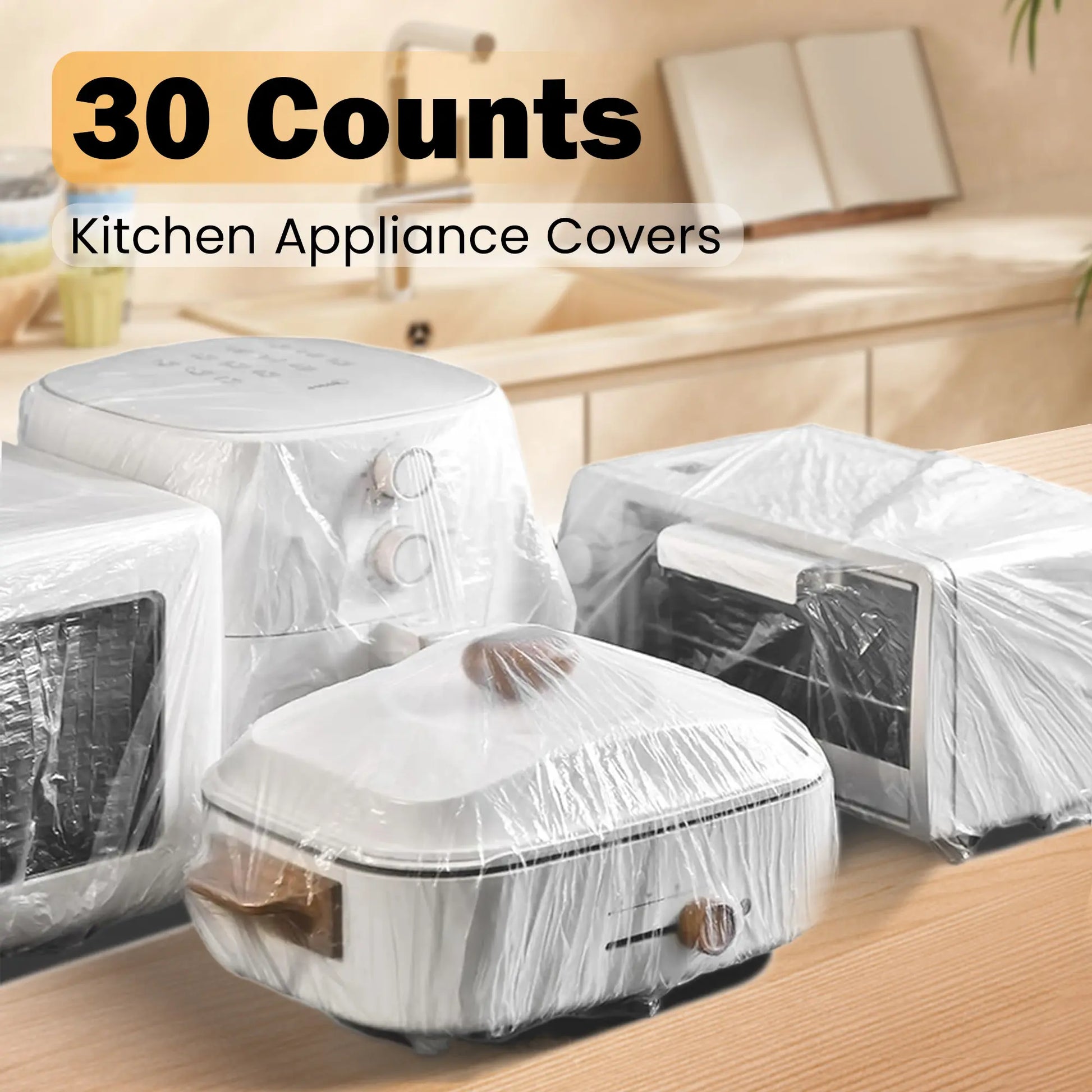 Clear Disposable Appliance Covers Set (30) – Dust & Smoke Protection – Household Appliance Accessories from Comfy Lifestyle