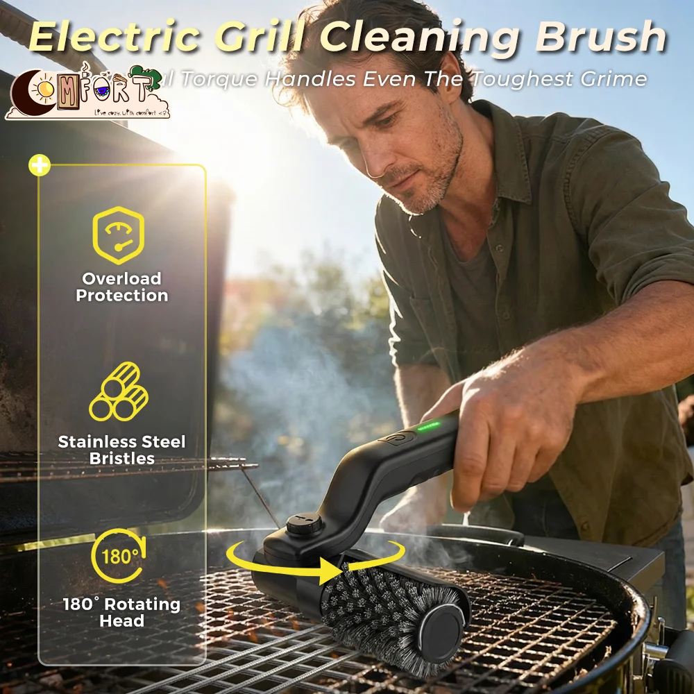 Electric Grill Brush – Cordless Rechargeable Grill Cleaner – from Comfy Lifestyle