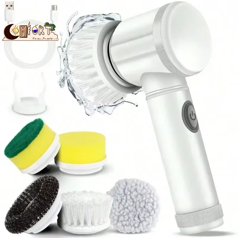 Electric Scrubbing Brush – Rechargeable Power Cleaner with 5 Brushes – from Comfy Lifestyle