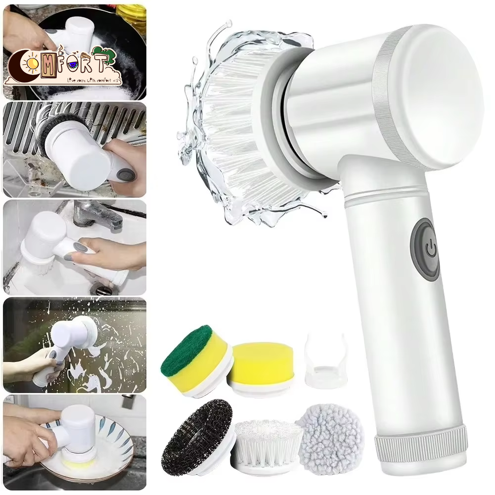Electric Scrubbing Brush – Rechargeable Power Cleaner with 5 Brushes – from Comfy Lifestyle