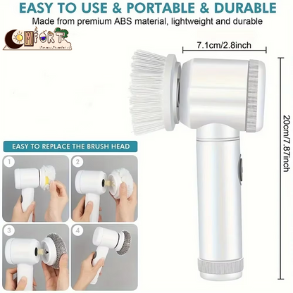 Electric Scrubbing Brush – Rechargeable Power Cleaner with 5 Brushes – from Comfy Lifestyle