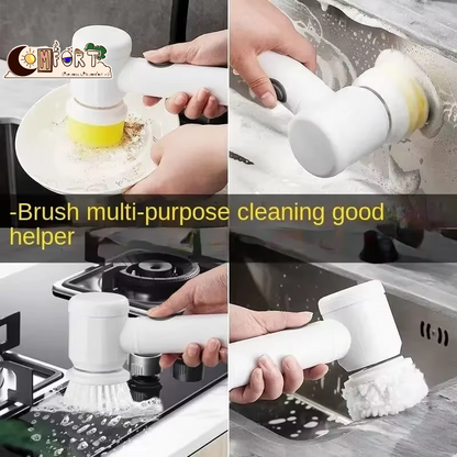 Electric Scrubbing Brush – Rechargeable Power Cleaner with 5 Brushes – from Comfy Lifestyle