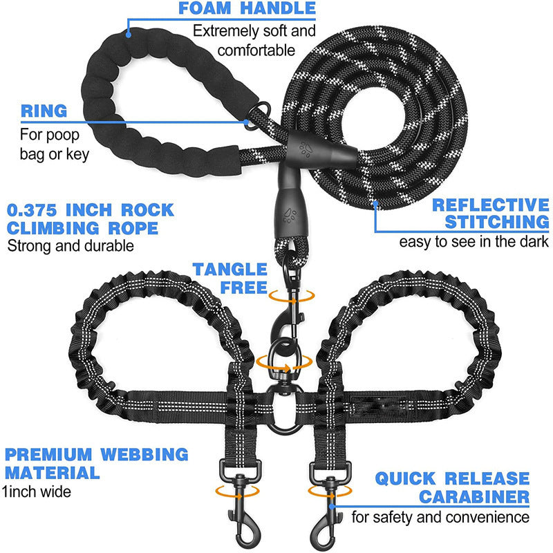 Dual Head Pet Leash Explosion-Resistant with Illuminating Features – from Comfy Lifestyle
