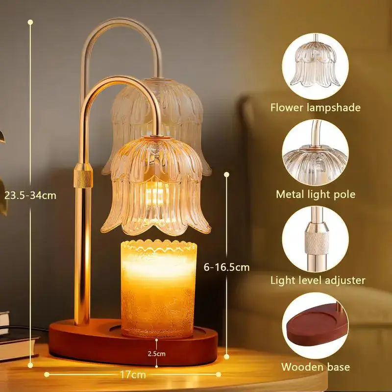Flower-Shaped Candle Warmer Lamp with Timer - Home Decor & Aromatherapy – Candle & Oil Warmers from Comfy Lifestyle