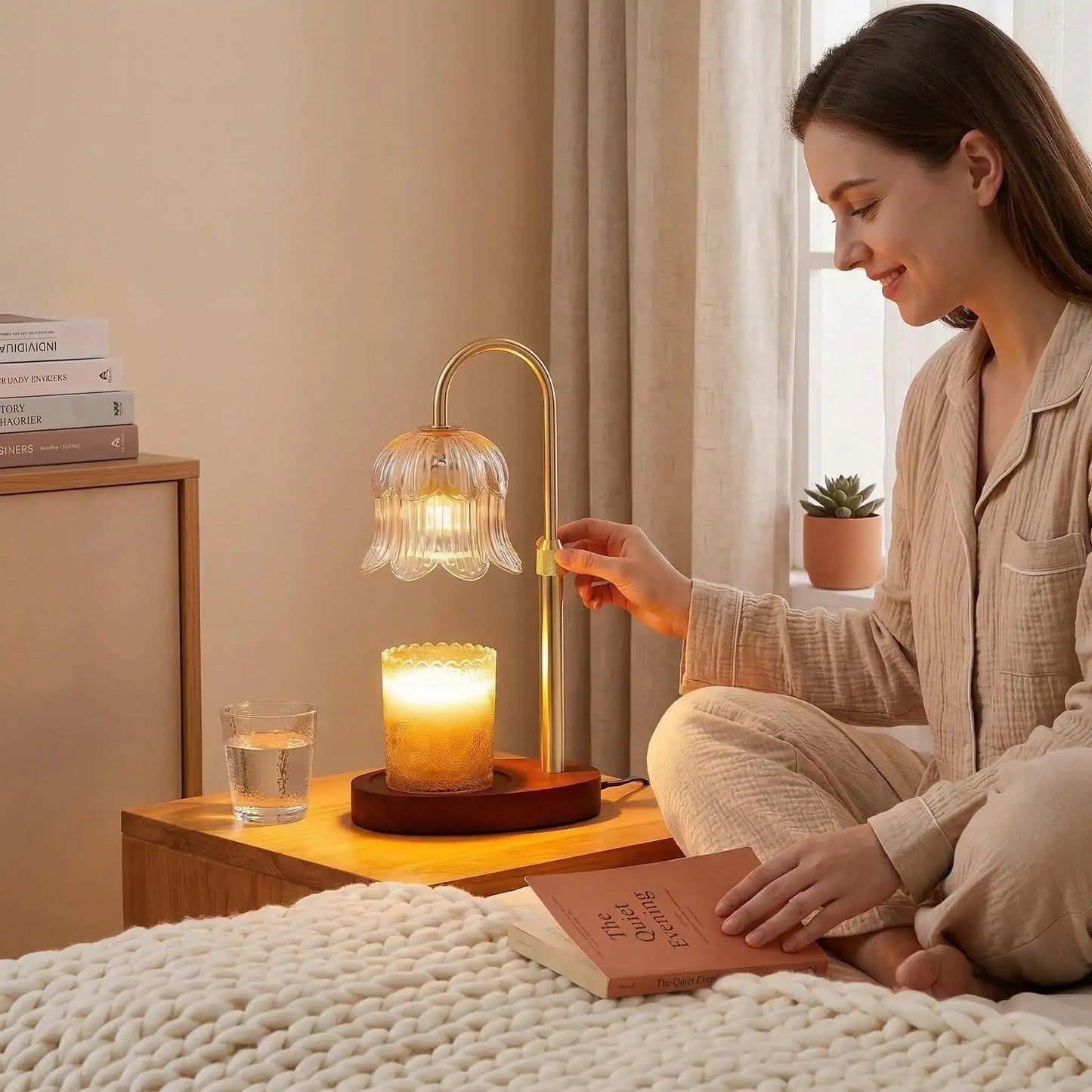 Flower-Shaped Candle Warmer Lamp with Timer - Home Decor & Aromatherapy – Candle & Oil Warmers from Comfy Lifestyle