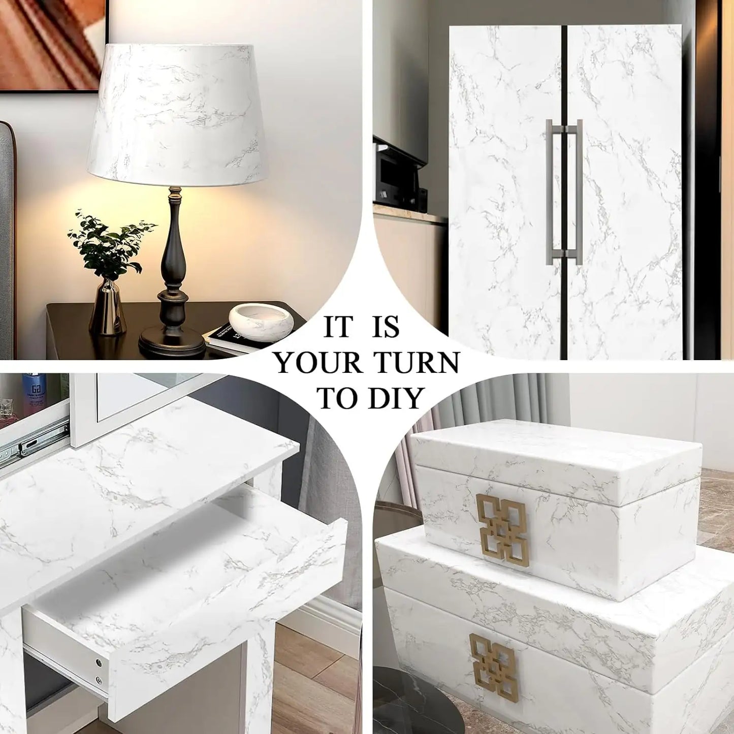 Glossy Marble Contact Paper – Peel & Stick Marble Wallpaper for Countertops & Furniture – Drawer & Shelf Liners from Comfy Lifestyle