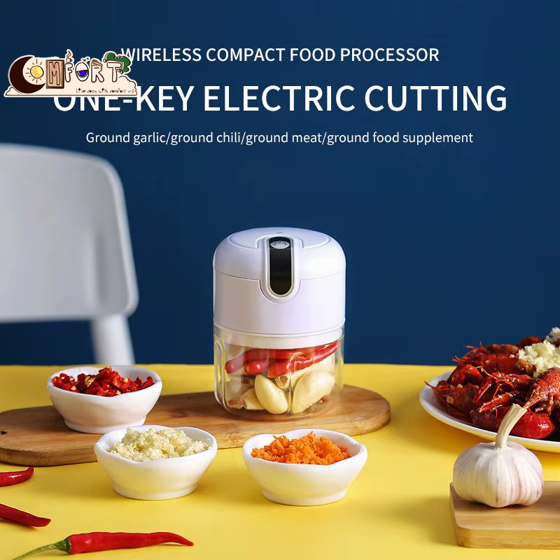 Mini Electric Food Chopper & Processor – Multifunction, USB Rechargeable Garlic, Vegetable & Meat Processor – from Comfy Lifestyle