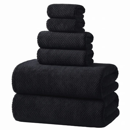 REDKISS 6-Piece Black Towel Set – Ultra-Soft Microfiber, Quick-Dry, Lint-Free – Bath Towels & Washcloths from Comfy Lifestyle