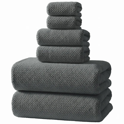 REDKISS 6-Piece Black Towel Set – Ultra-Soft Microfiber, Quick-Dry, Lint-Free – Bath Towels & Washcloths from Comfy Lifestyle