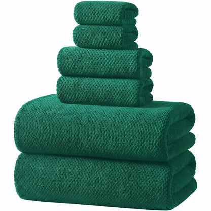 REDKISS 6-Piece Black Towel Set – Ultra-Soft Microfiber, Quick-Dry, Lint-Free – Bath Towels & Washcloths from Comfy Lifestyle