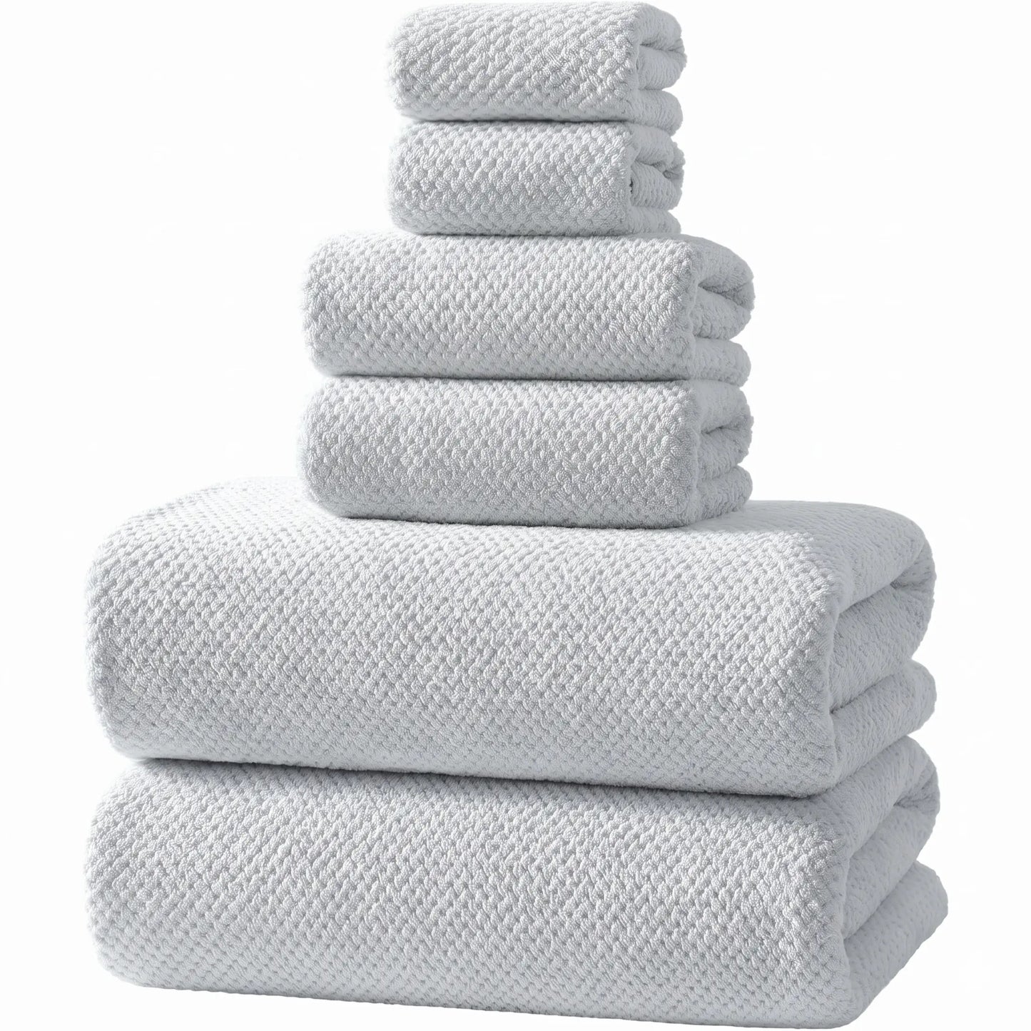 REDKISS 6-Piece Black Towel Set – Ultra-Soft Microfiber, Quick-Dry, Lint-Free – Bath Towels & Washcloths from Comfy Lifestyle