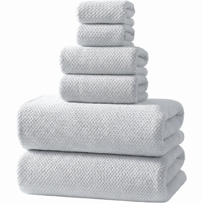 REDKISS 6-Piece Black Towel Set – Ultra-Soft Microfiber, Quick-Dry, Lint-Free – Bath Towels & Washcloths from Comfy Lifestyle