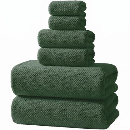 REDKISS 6-Piece Black Towel Set – Ultra-Soft Microfiber, Quick-Dry, Lint-Free – Bath Towels & Washcloths from Comfy Lifestyle