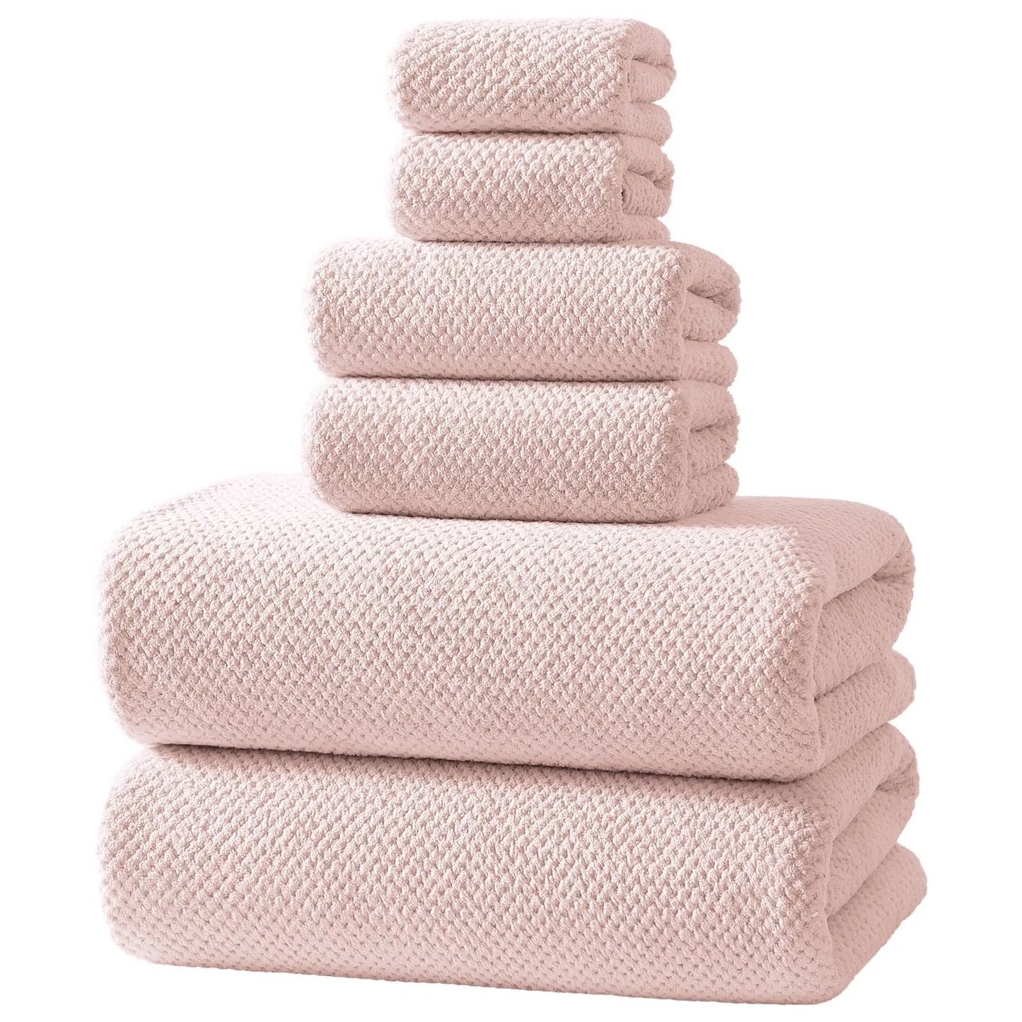 REDKISS 6-Piece Black Towel Set – Ultra-Soft Microfiber, Quick-Dry, Lint-Free – Bath Towels & Washcloths from Comfy Lifestyle