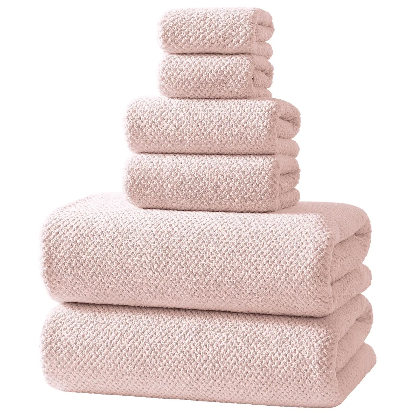 REDKISS 6-Piece Black Towel Set – Ultra-Soft Microfiber, Quick-Dry, Lint-Free – Bath Towels & Washcloths from Comfy Lifestyle
