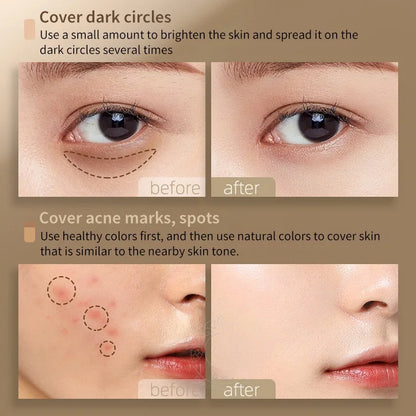 3-Color Concealer Palette | Full Coverage for Dark Circles, Blemishes & Scars