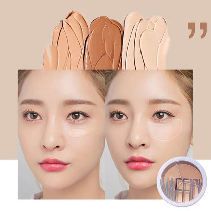 3-Color Concealer Palette | Full Coverage for Dark Circles, Blemishes & Scars