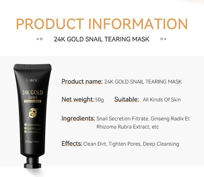 LAIKOU 24K Gold Sakura Peeling Face Mask anti Wrinkle Whitening Blackhead Removal Facial Tear off Mask Skin Care Products