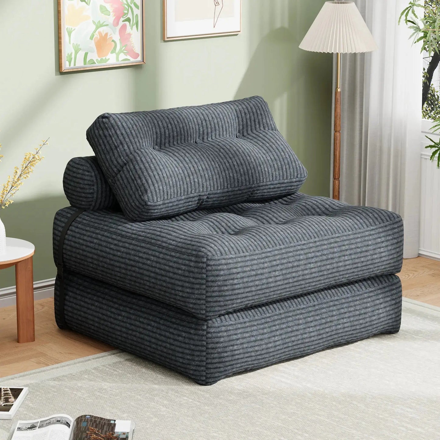 【Sweet Sofa Bed!!!】Folding Sofa Bed with Headrest & Pillow – Convertible Sleeper Chair for Small Spaces (Pink, Gray, Beige) – Sofa Beds from Comfy Lifestyle