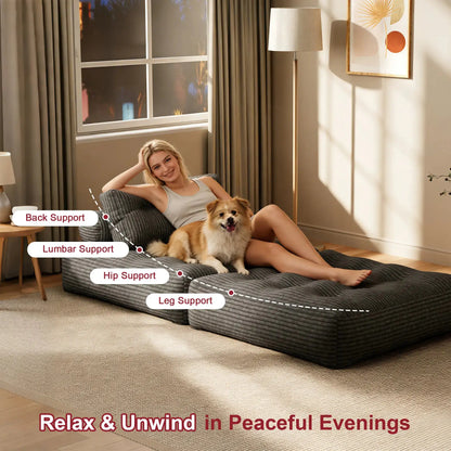 【Sweet Sofa Bed!!!】Folding Sofa Bed with Headrest & Pillow – Convertible Sleeper Chair for Small Spaces (Pink, Gray, Beige) – Sofa Beds from Comfy Lifestyle