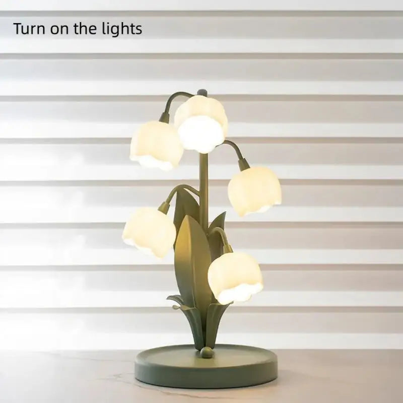 Vintage 5-Lily Floral Table Lamp – 3 Color Temperatures, G4 LED, Bedside & Living Room – Table Lamps from Comfy Lifestyle