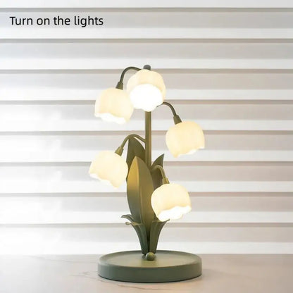 Vintage 5-Lily Floral Table Lamp – 3 Color Temperatures, G4 LED, Bedside & Living Room – Table Lamps from Comfy Lifestyle