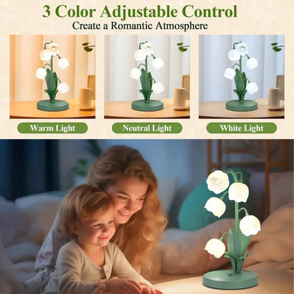 Vintage 5-Lily Floral Table Lamp – 3 Color Temperatures, G4 LED, Bedside & Living Room – Table Lamps from Comfy Lifestyle