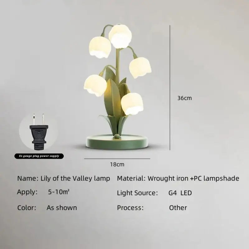 Vintage 5-Lily Floral Table Lamp – 3 Color Temperatures, G4 LED, Bedside & Living Room – Table Lamps from Comfy Lifestyle