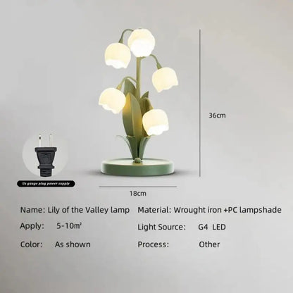 Vintage 5-Lily Floral Table Lamp – 3 Color Temperatures, G4 LED, Bedside & Living Room – Table Lamps from Comfy Lifestyle
