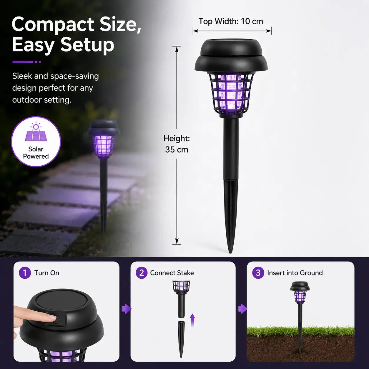 Solar Mosquito Zapper – Outdoor Insect Killer & Solar Pathway Garden Lamp – Electric Traps from Comfy Lifestyle