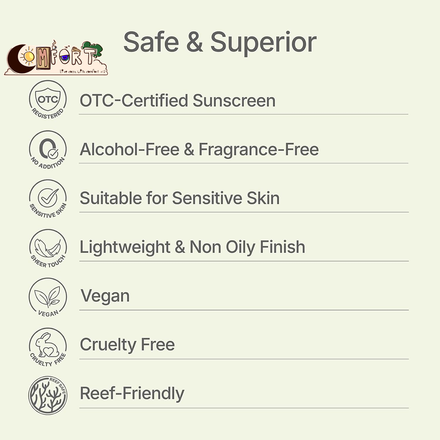 MISTINE Mineral Sunscreen Lotion SPF 50+, 17.88% Zinc Oxide Lightweight Non Oily Finish Korean Sunscreen for Sensitive Skin, Fragrance Free, Non Comedogenic, Reef Safe, Travel Size-1.35 Fl Oz/40Ml