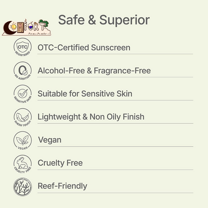 MISTINE Mineral Sunscreen Lotion SPF 50+, 17.88% Zinc Oxide Lightweight Non Oily Finish Korean Sunscreen for Sensitive Skin, Fragrance Free, Non Comedogenic, Reef Safe, Travel Size-1.35 Fl Oz/40Ml
