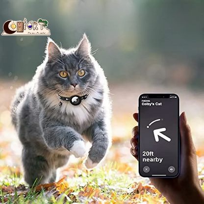 CAT GPS Tracking Collar with Quick-Release Fastener and Reflective Design for Improved Nighttime Visibility